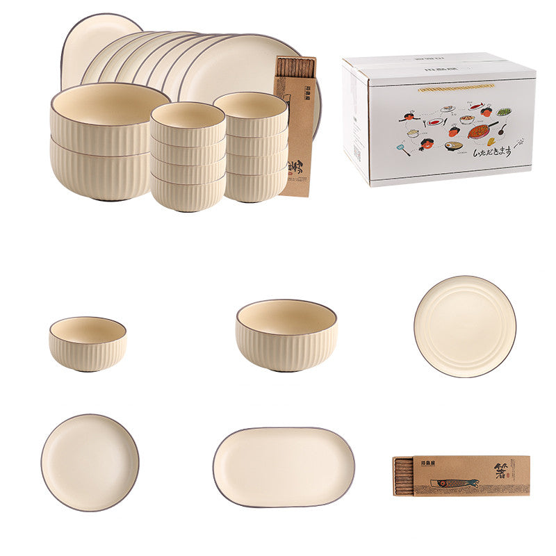 Porcelain Tableware Bowl and Dish Set - Nordic Style Kitchen Dinnerware
