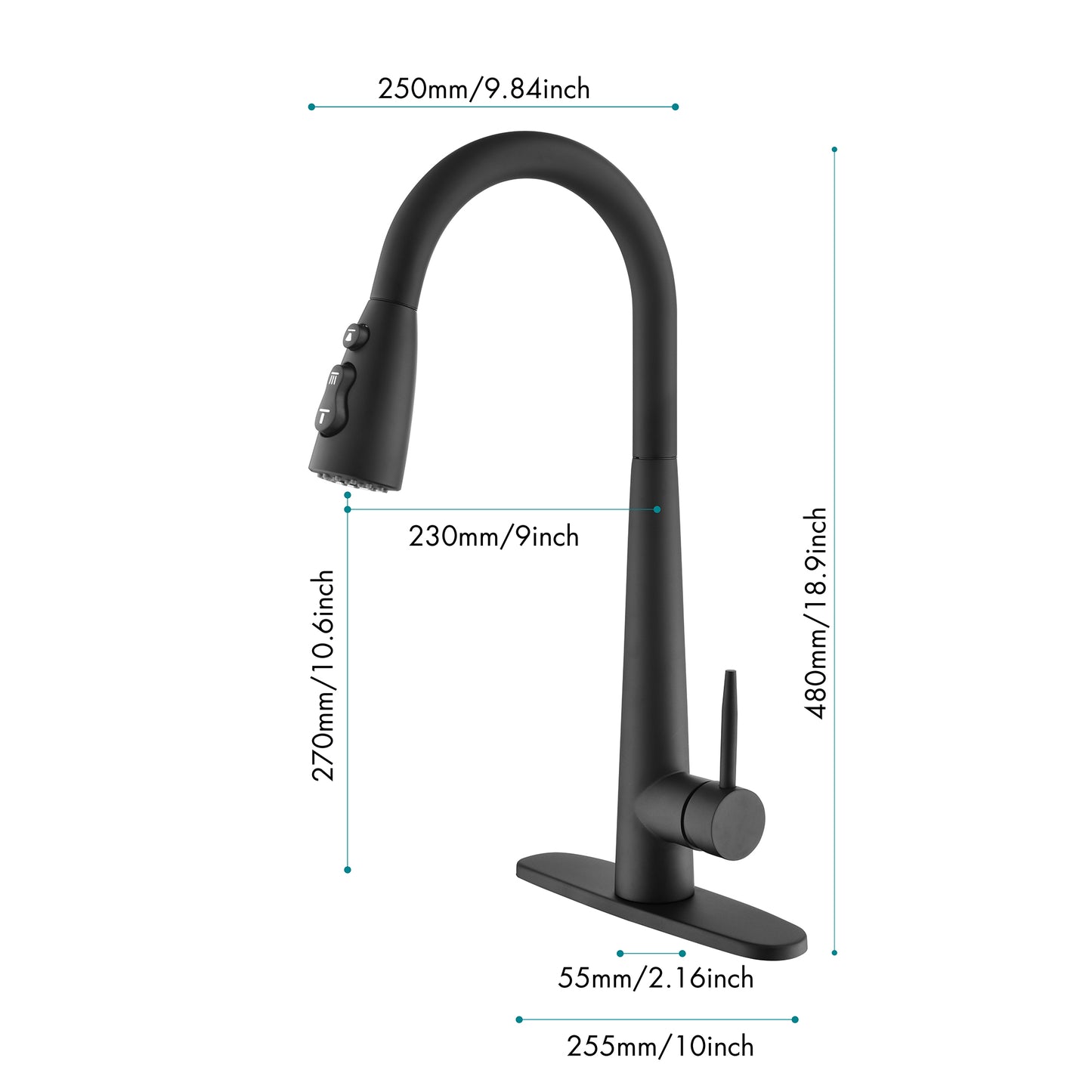 Pull-Down Kitchen Faucet with Eco-Friendly Design - Black