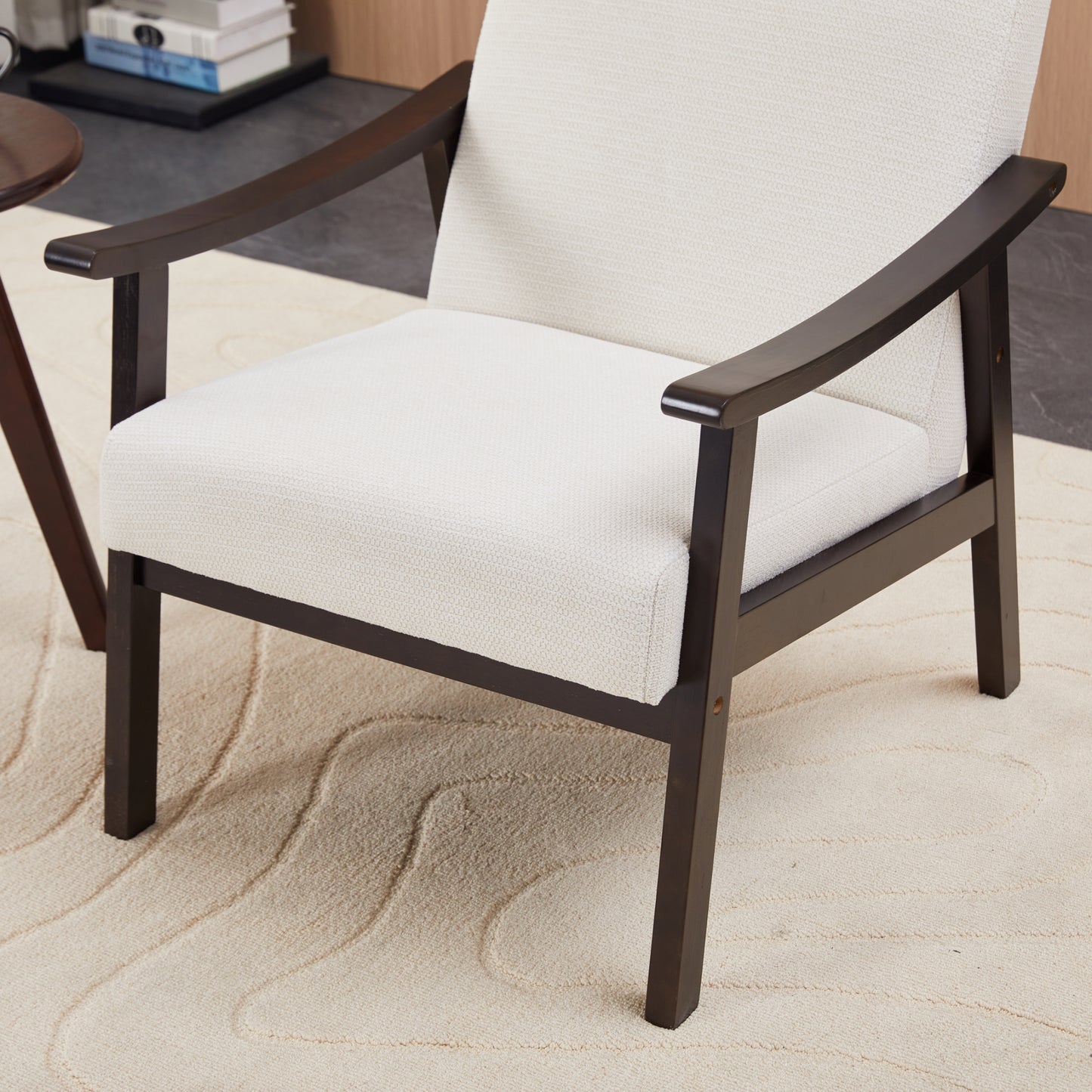 Medieval-Inspired High Back Armchair - Ancient White Upholstered
