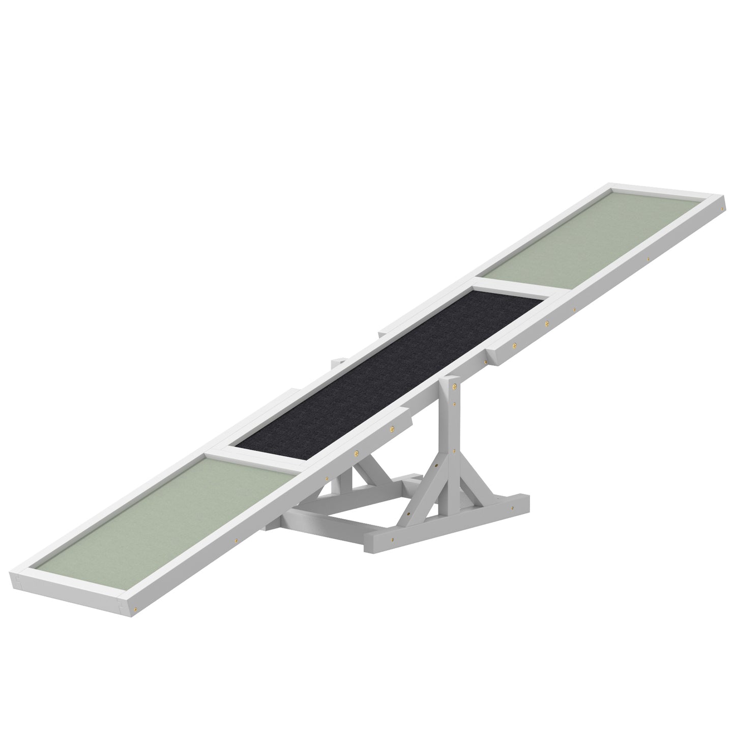 Pet Dog Agility Seesaw - Wooden Balance Toy for Training & Exercise, White (815x350x150 mm)