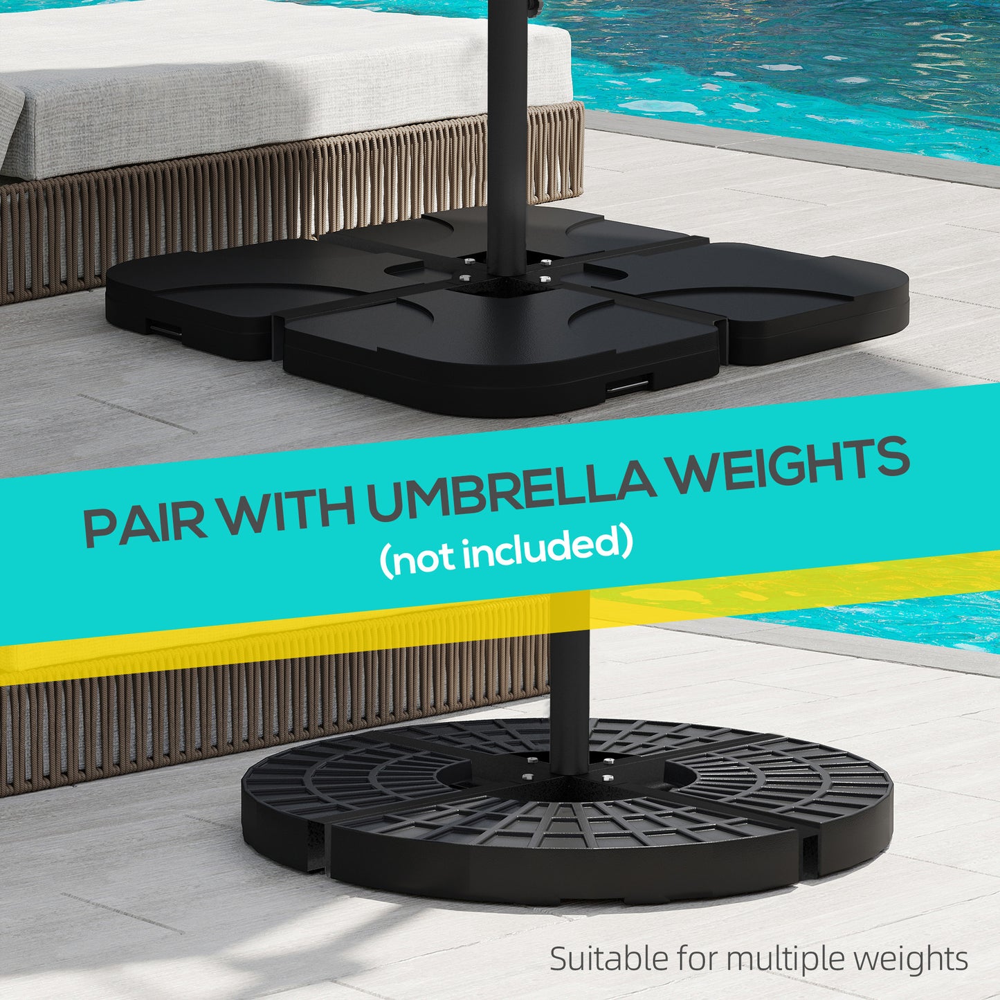 Outdoor Umbrella Stand for Small & Large Market Umbrellas - Black
