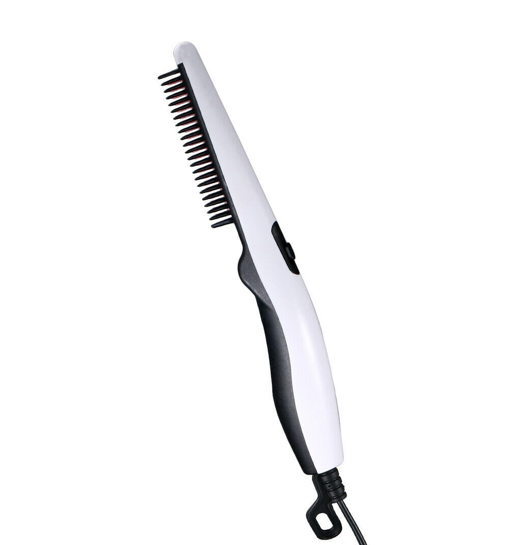 Electric Beard Straightener Comb - Portable Heated Hair Styling Brush