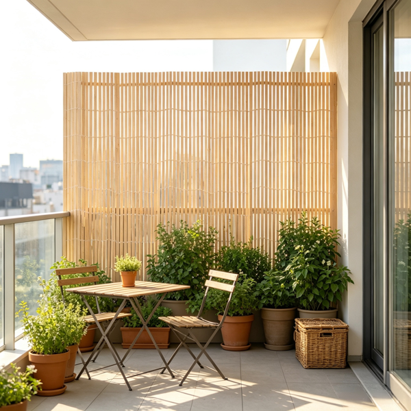 6 Ft Natural Bamboo Privacy Screen - Eco-Friendly Decorative Fence