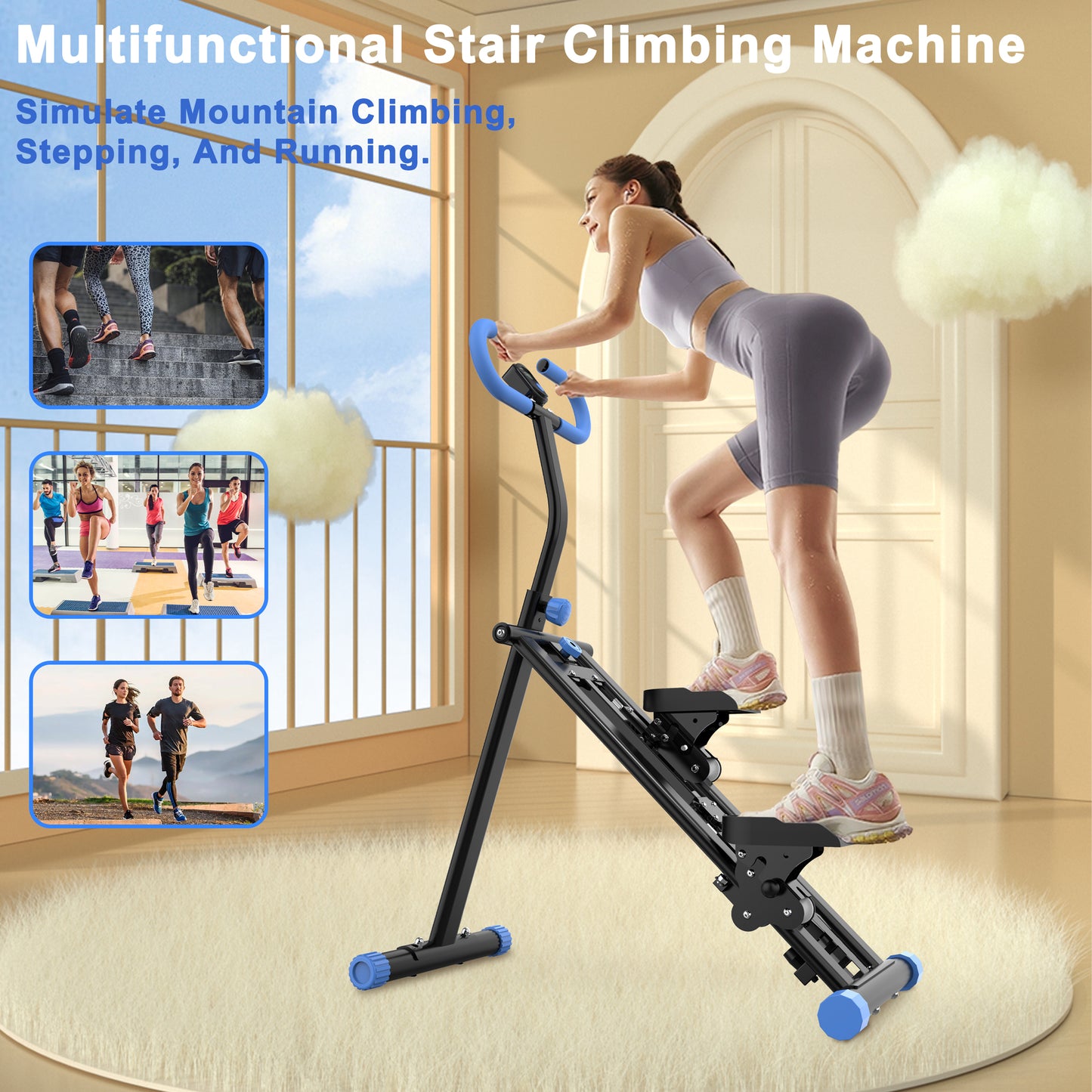 Vertical Climber Workout Machine with Resistance - Black