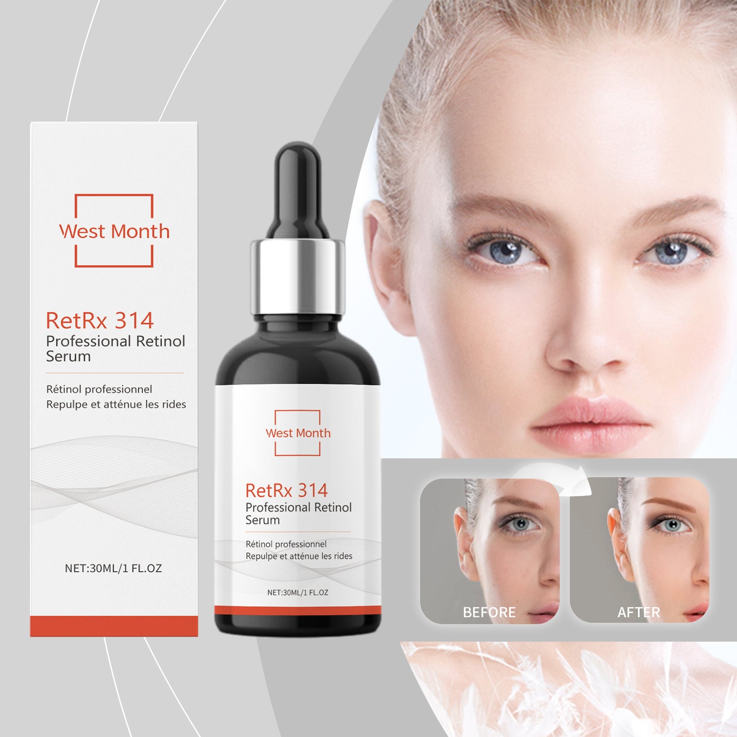 Retinol Anti-Aging Face Serum - Hydrating Collagen & Hyaluronic Acid, 30ml