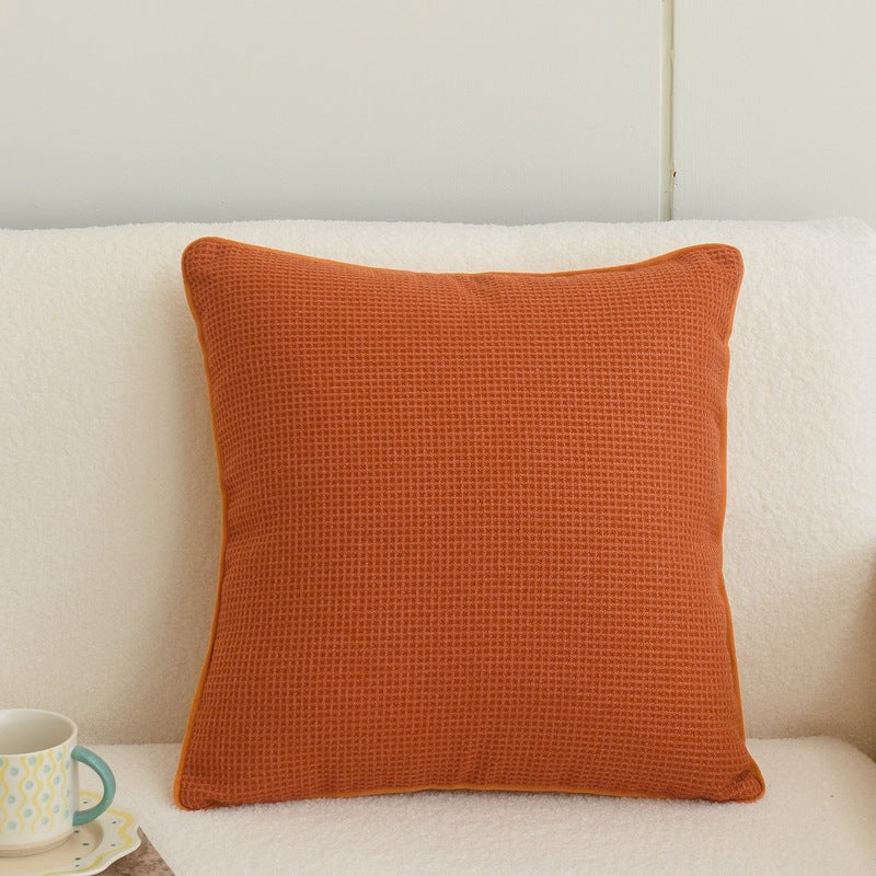 Cotton Linen Cushion Cover - Modern Geometric Design, 45x45cm, Multiple Colors