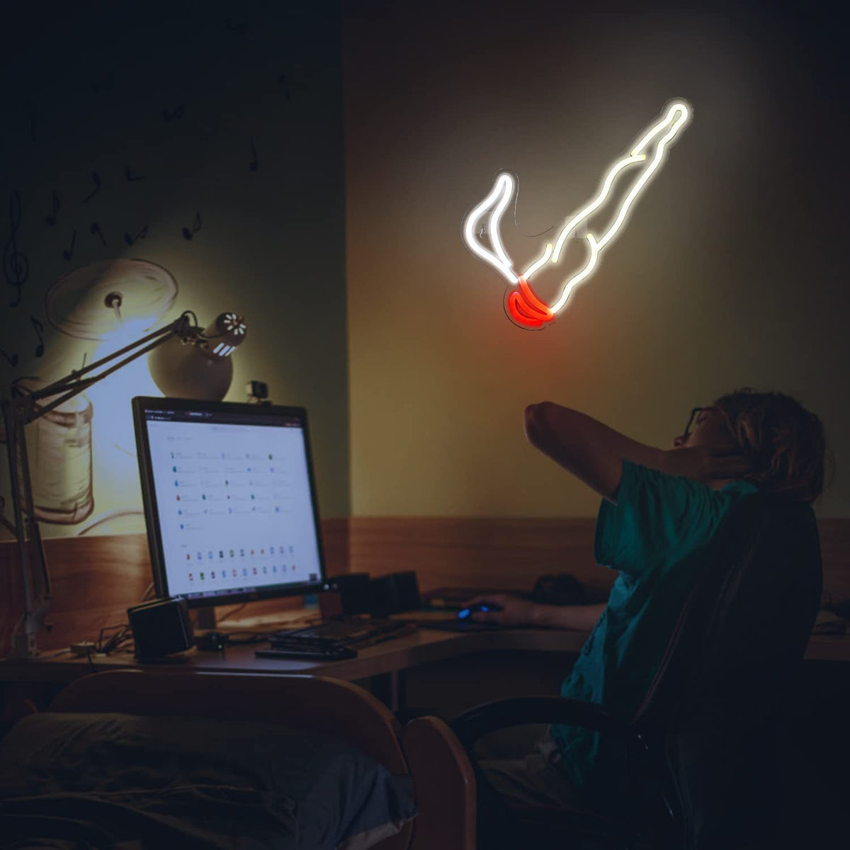 LED Neon Light Sports Bar Wall Decor - Glowing Pendant Light