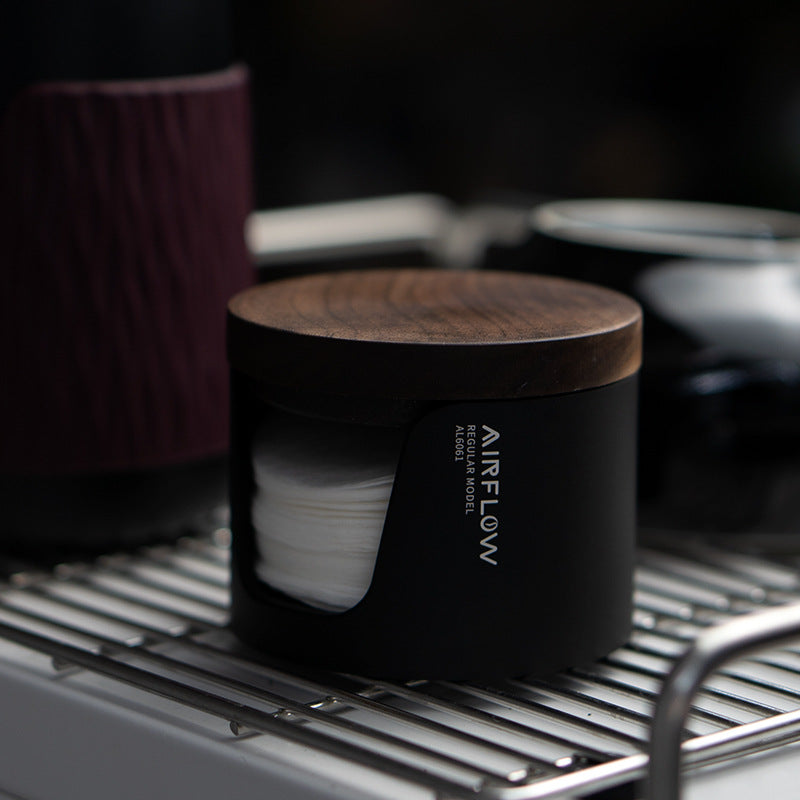 Universal Coffee Filter Paper Holder - Modern Aluminum & Wood Design