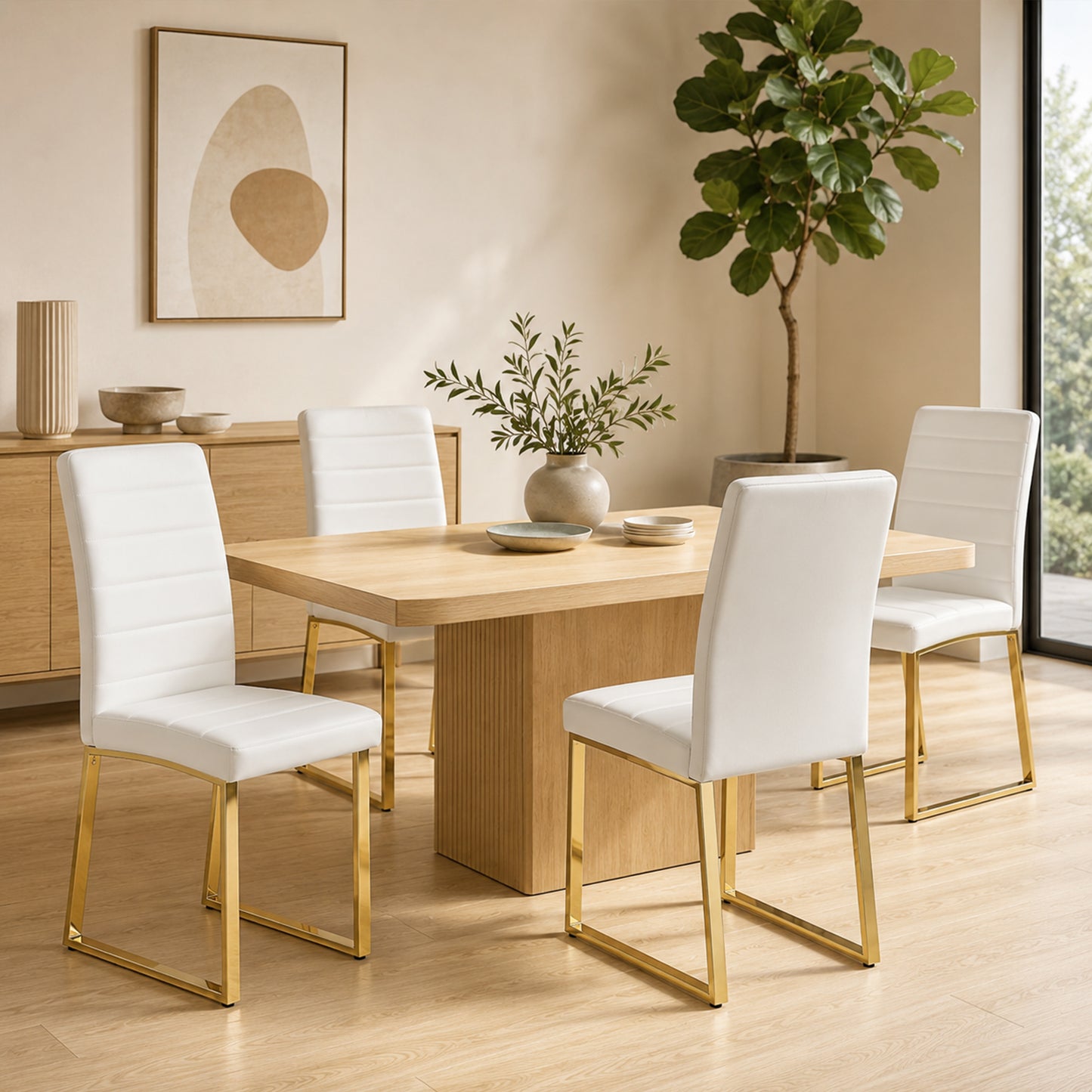 4-Pack - Heavy-duty Chairs Set 2.1 Thick Cushion, Iron Frame, Perfect