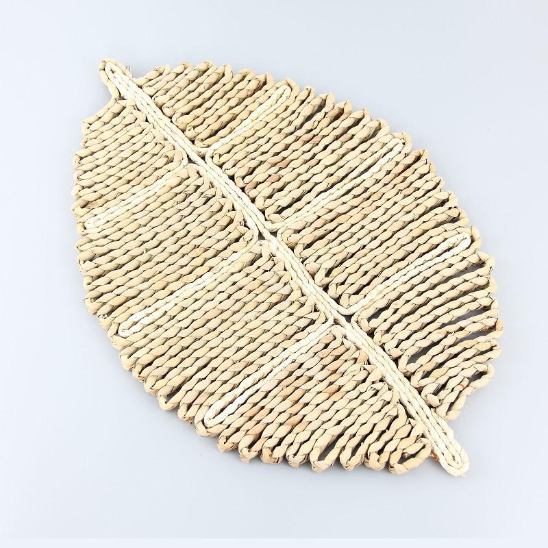 Handwoven Leaf-Shaped Coasters and Trivets for Home Decor, Thickened, Multiple Sizes