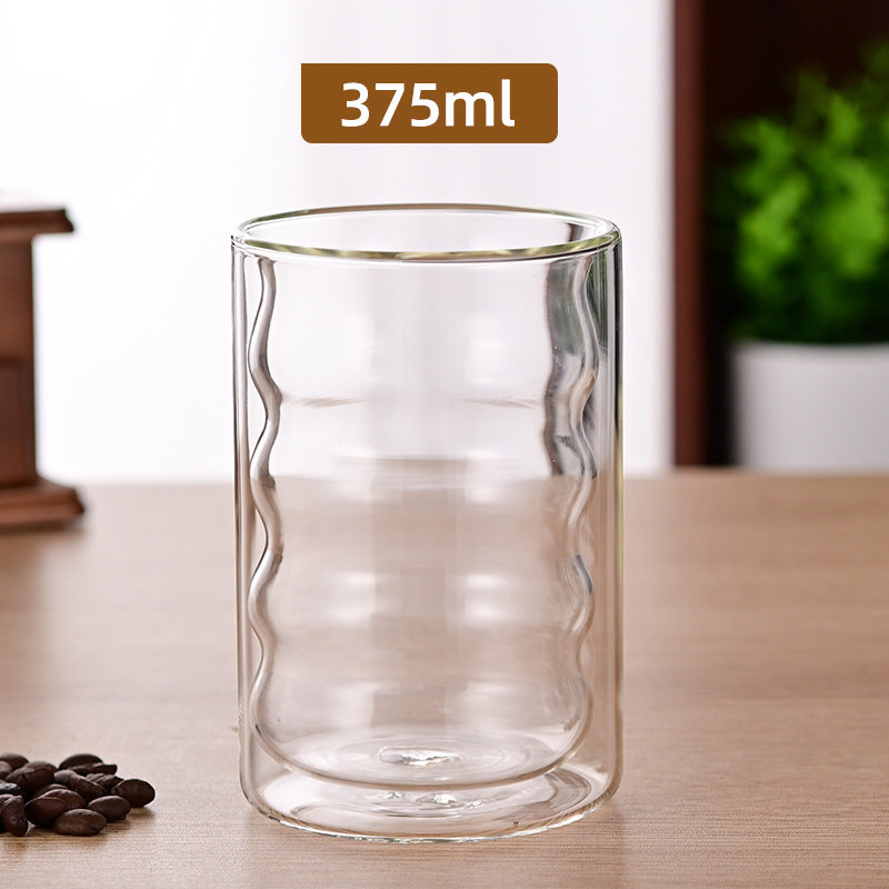 High Borosilicate Spiral Double-Layer Drinking Cup - 225ml, 350ml, 375ml