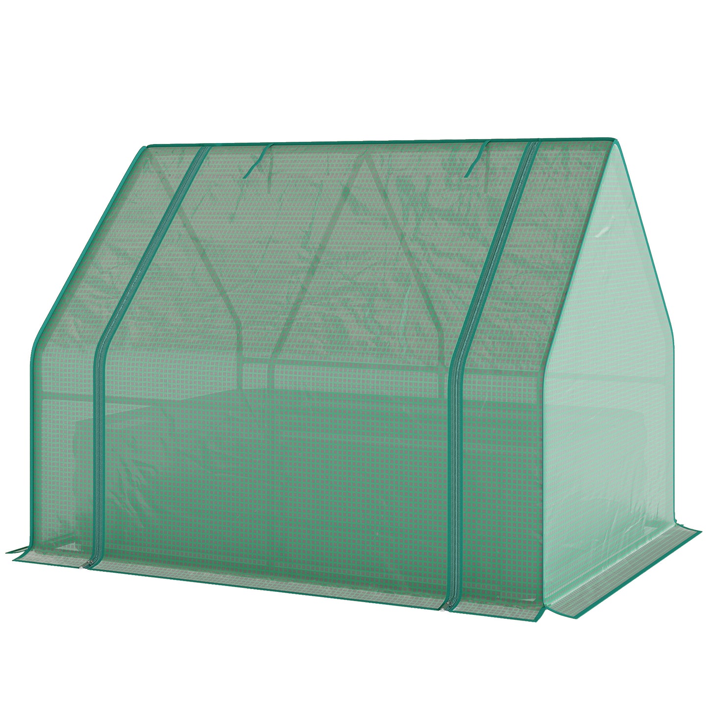 Raised Garden Bed with Mini Greenhouse - Galvanized Steel, Green & Dark Gray, 3ft