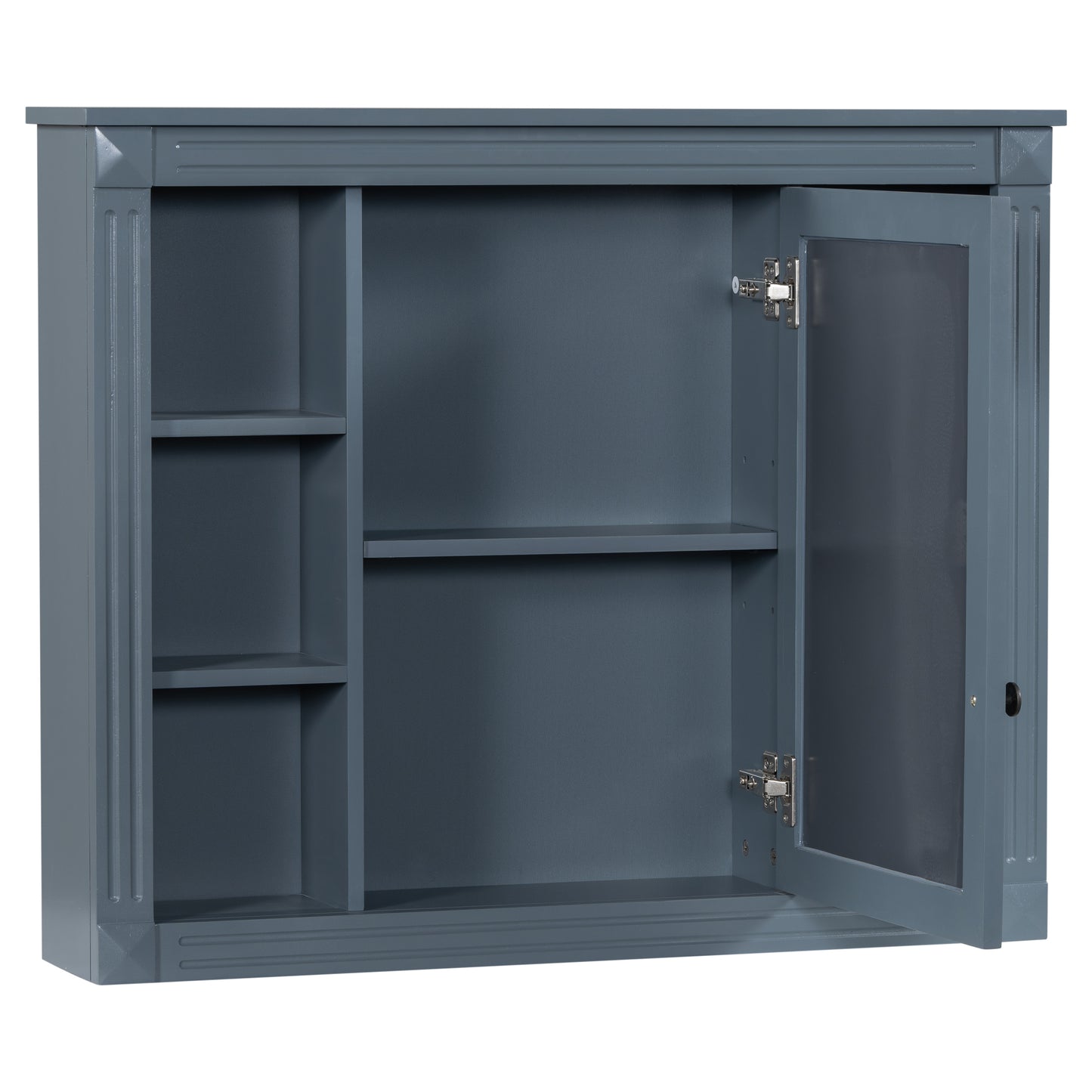 36'' Modern Bathroom Vanity with Blue Sink & Mirror Cabinet