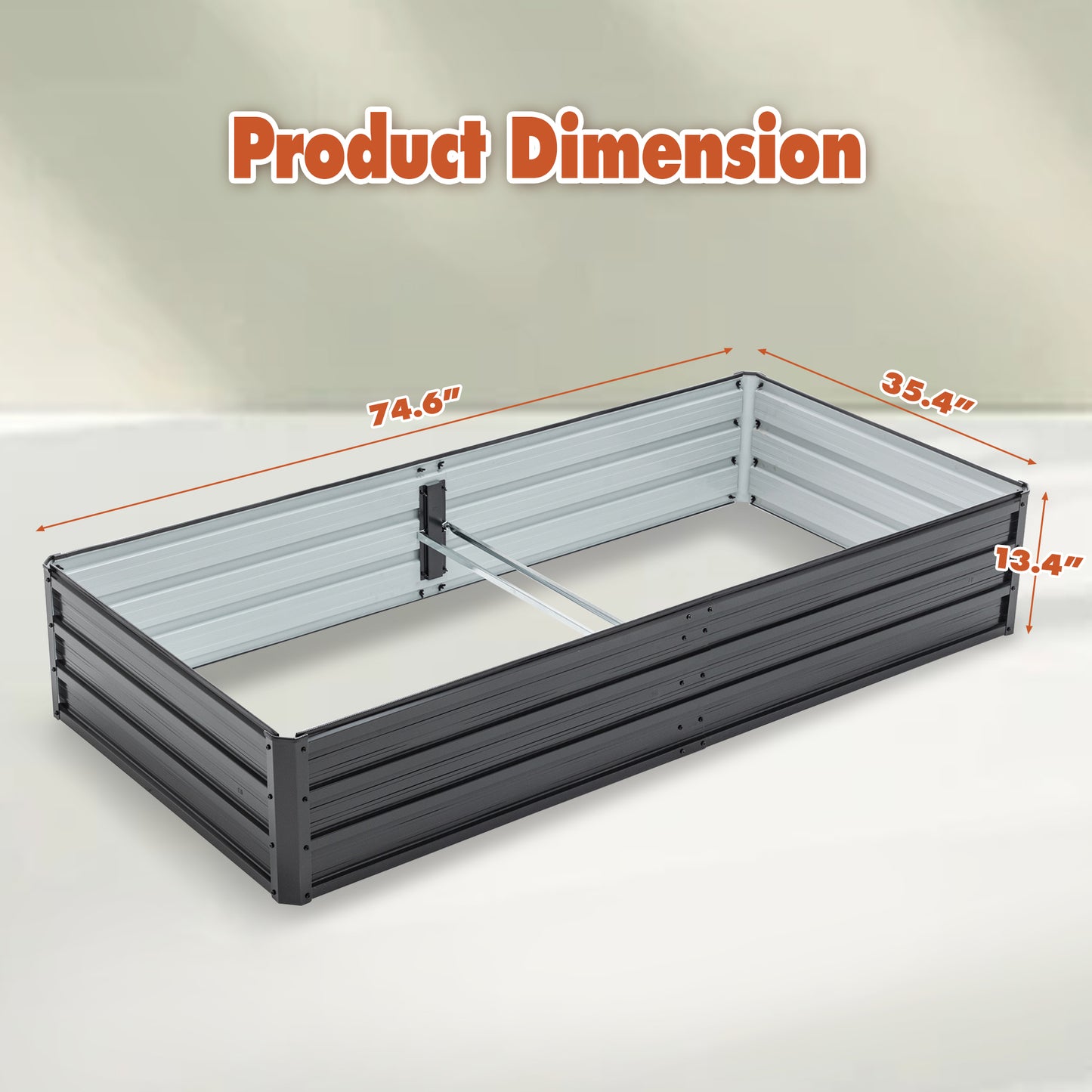 6x3x1 FT Metal Raised Garden Bed Outdoor Reinforced Galvanized