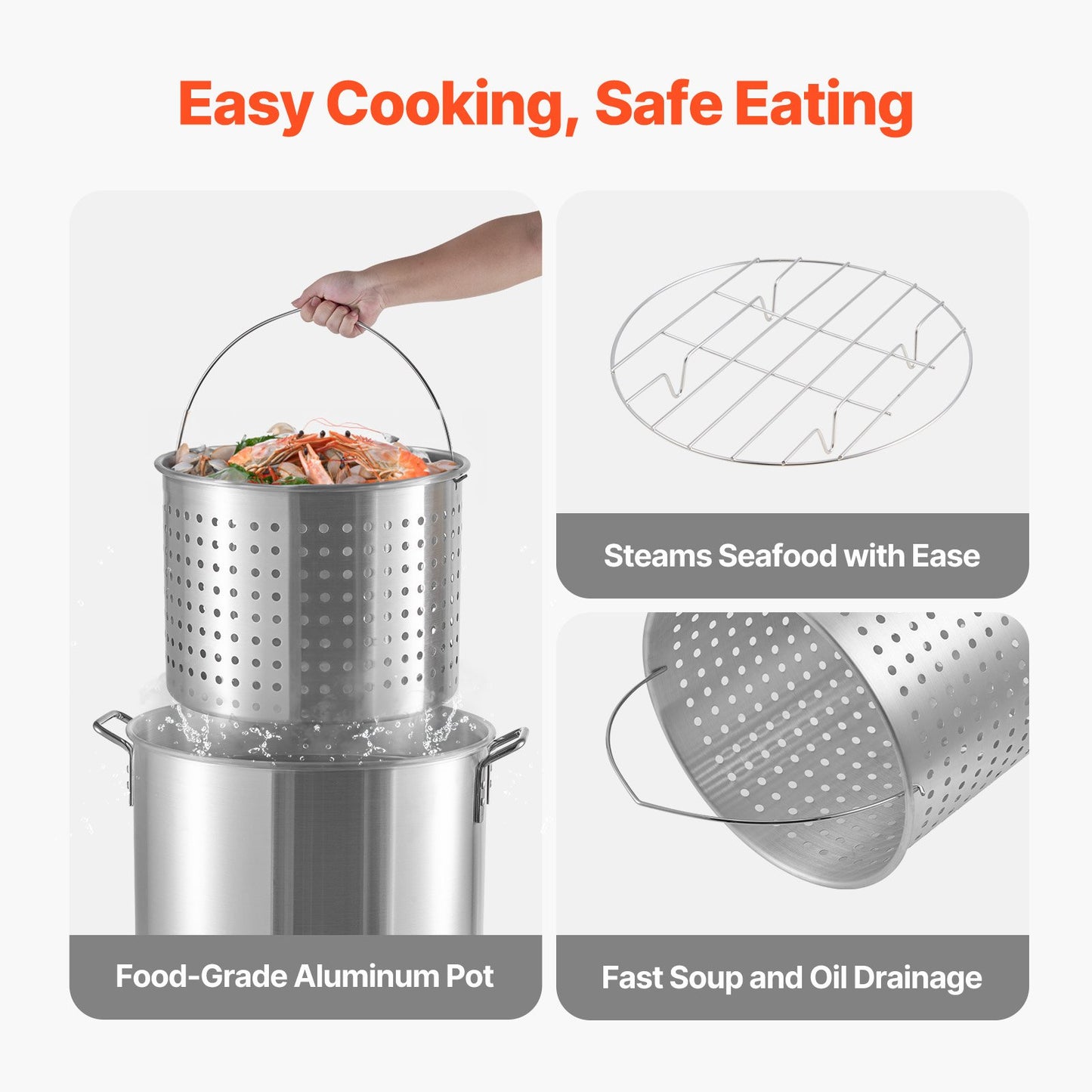 80 Qt Seafood Boiling Kit with Strainer - Outdoor Cooking Pot
