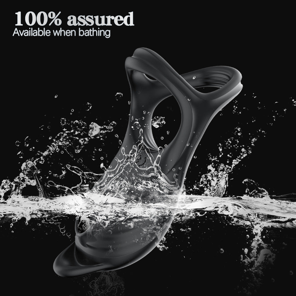Male Delay Ring with Wireless Remote Control Sucking Lock - Black USB