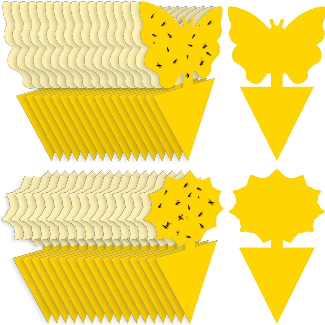 Yellow Sticky Fruit Fly Traps 36 Pack Insect Pest Control for Indoor Outdoor Plants