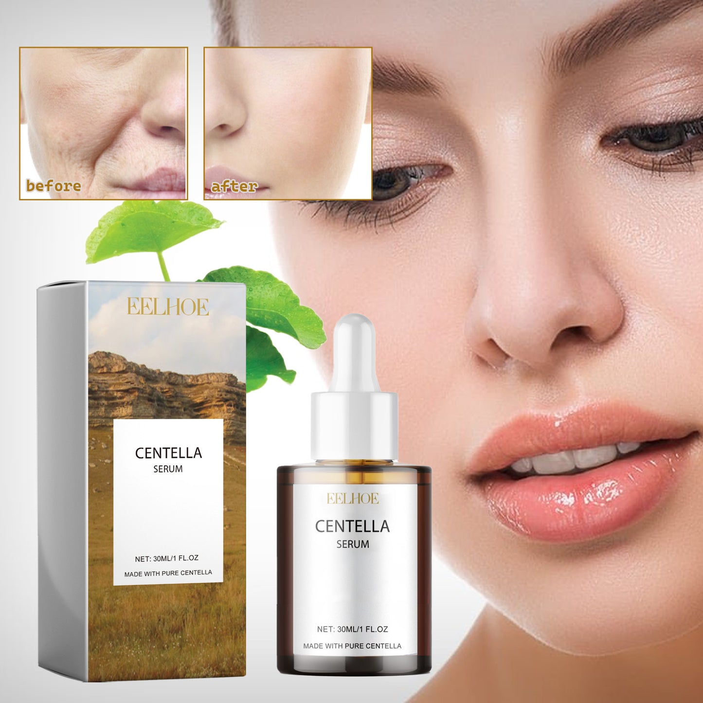 Centella Asiatica Hydrating Serum - Moisturizing Facial Essence for Dry Skin