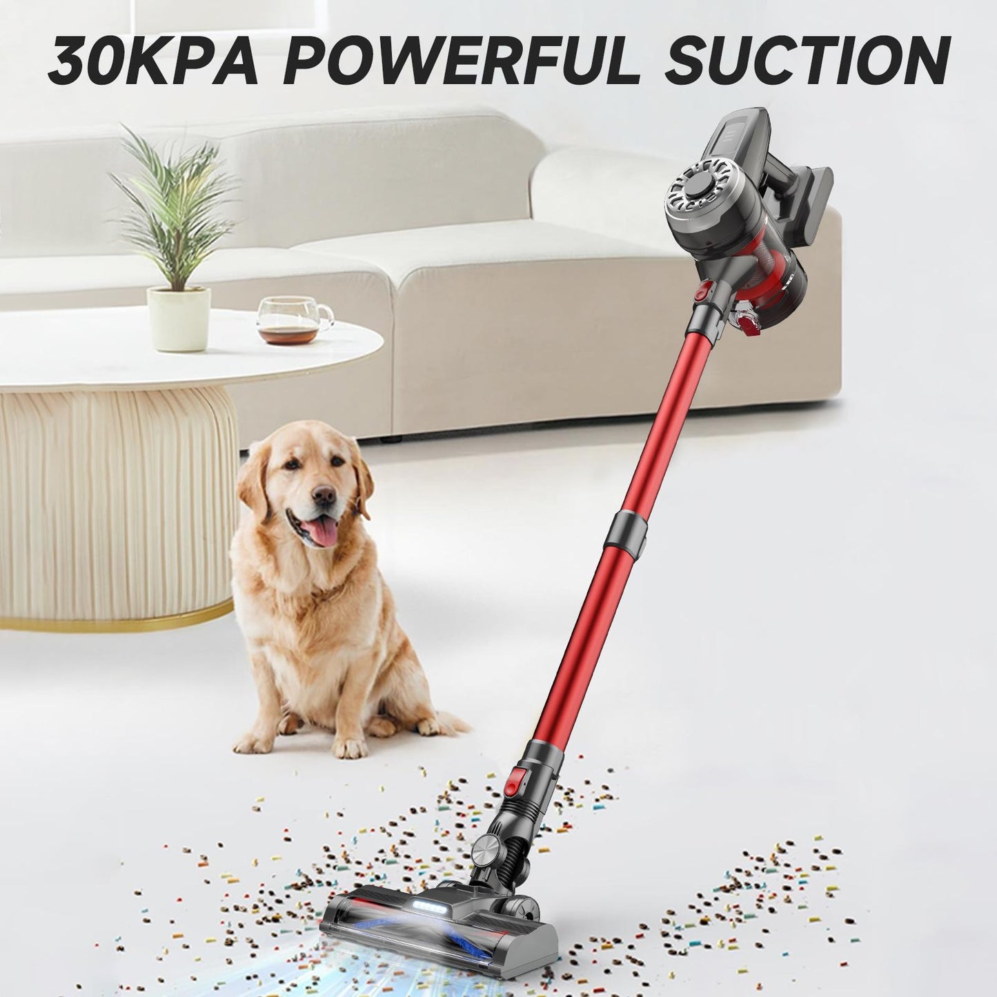 8-in-1 Cordless Vacuum Cleaner with Powerful Suction & Long Battery Life