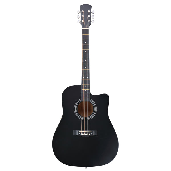 41-Inch Matte Black Acoustic Guitar with Accessories