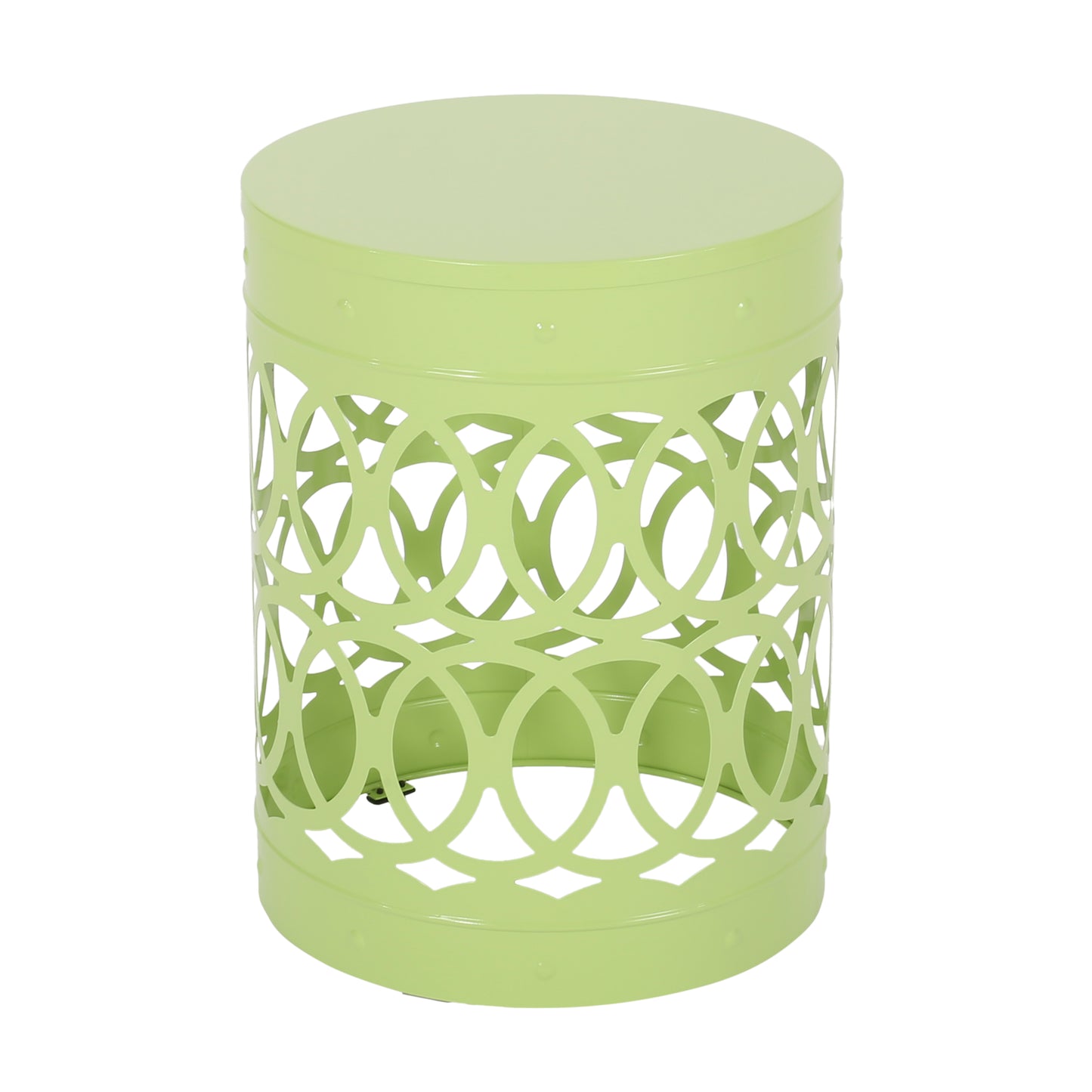 Large Green Outdoor Metal End Table - Durable Iron Design