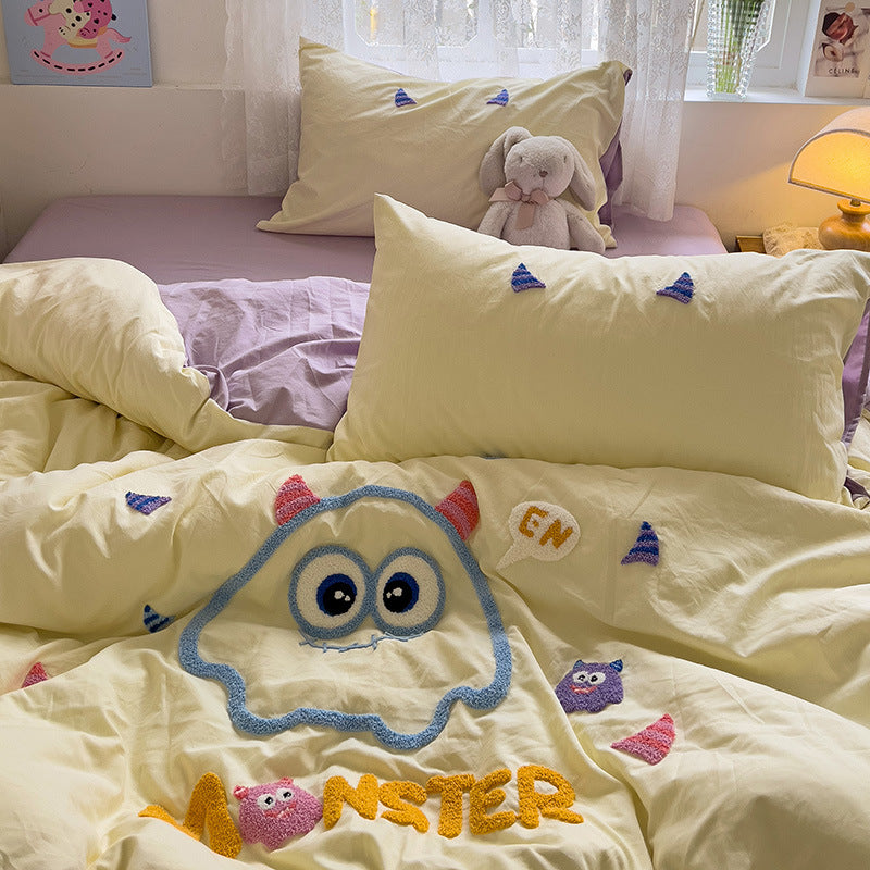 Skin-Friendly Cotton Quilt Bedding Set - 4 Pieces, Multiple Sizes & Patterns