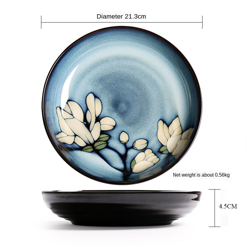 Hand-Painted Ceramic Bowls and Plates - Creative Under-glaze Dinnerware Set