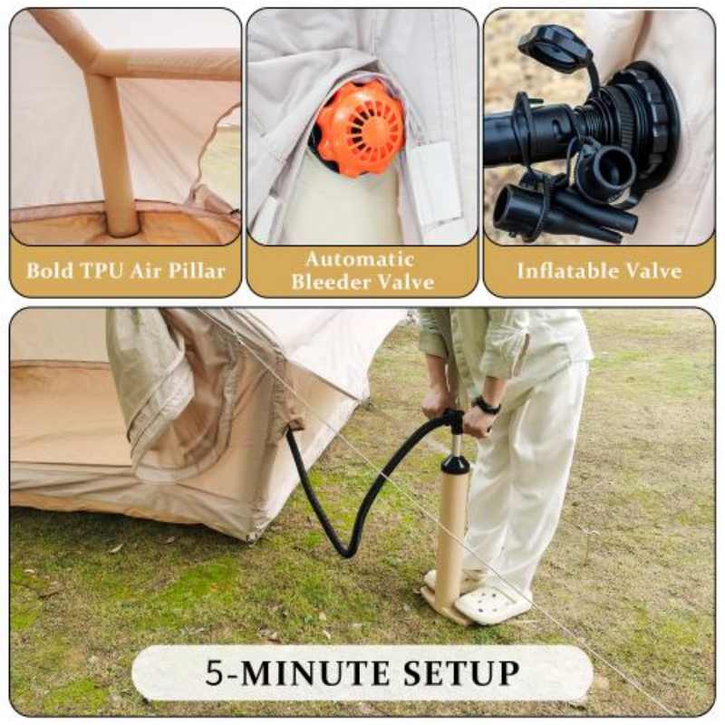 Inflatable Camping Tent for 4-6 People - Waterproof & Easy Setup