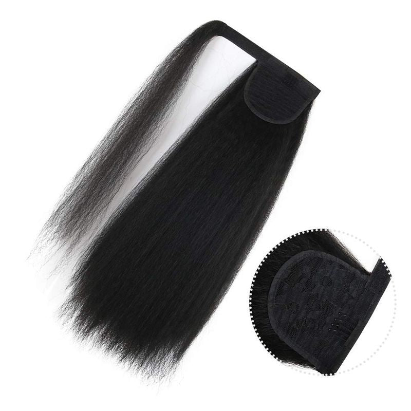 Women's Fluffy Straight Ponytail Wig Head Cover - YAKI 1b