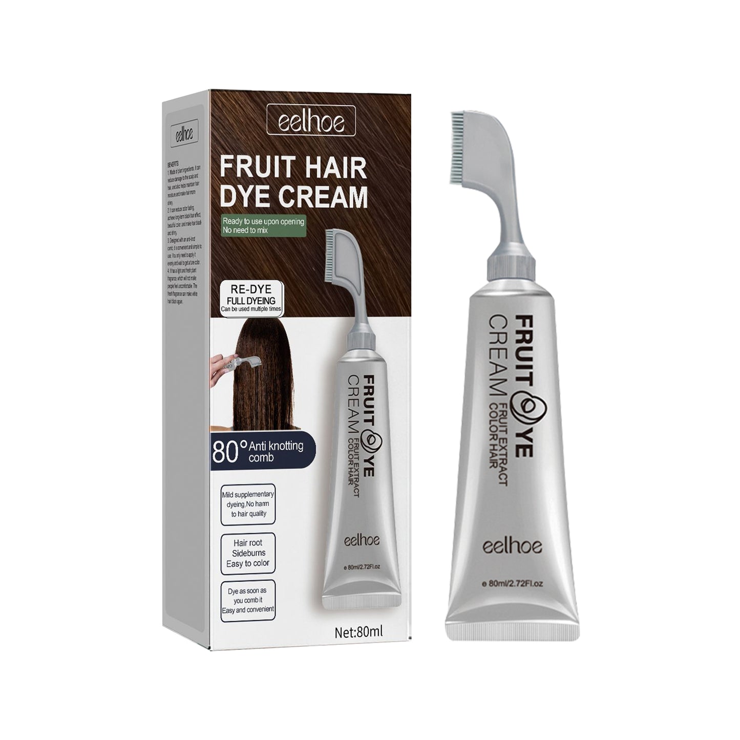 Gentle Fruit & Vegetable Hair Dye Cream - Long-Lasting Color Treatment