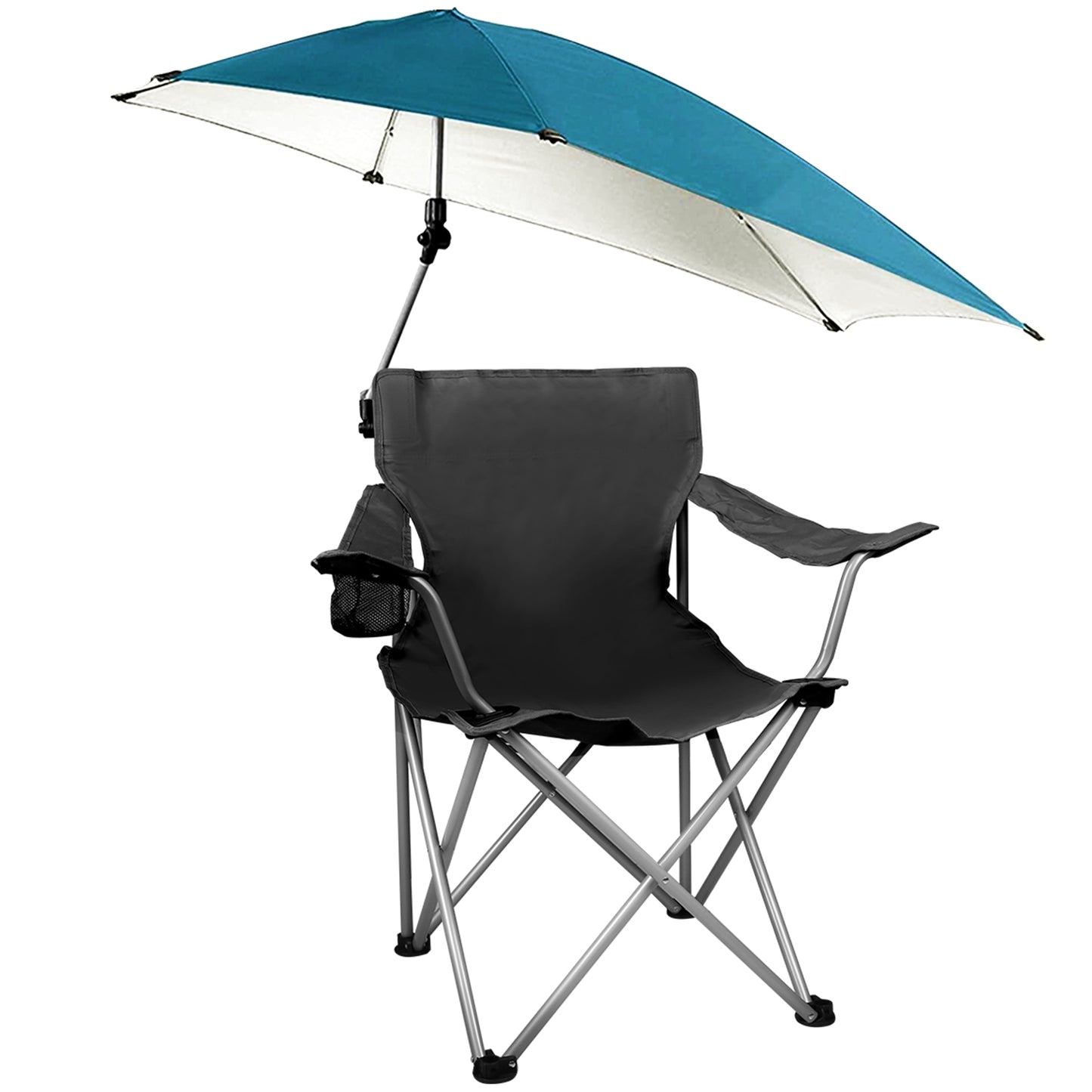 Foldable Beach Chair with Canopy and Cup Holder - Multiple Colors