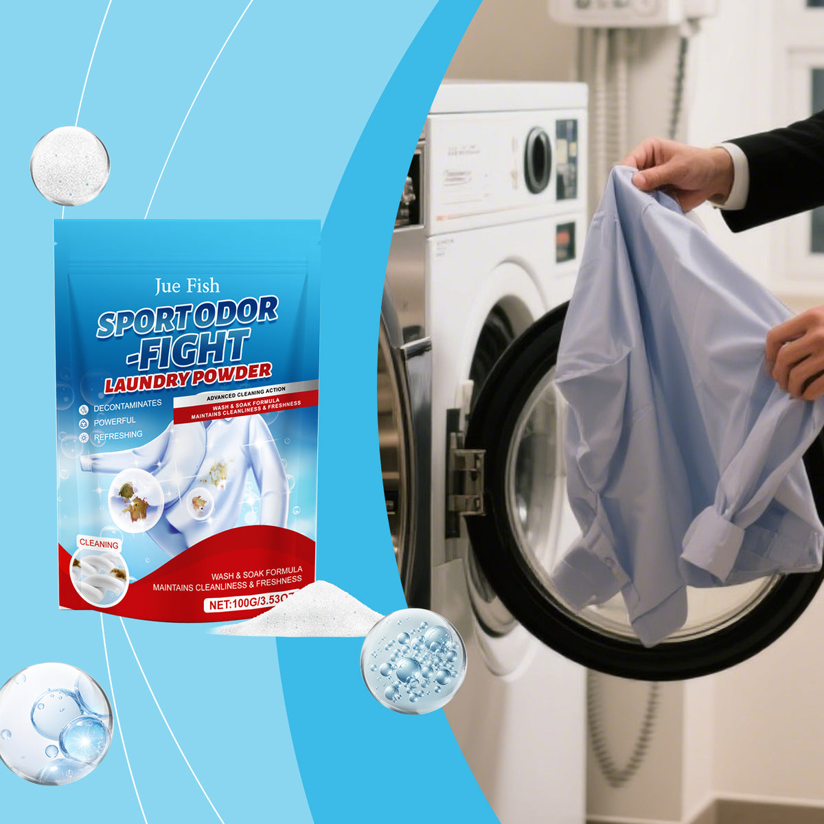 Clothing Stain Remover Powder 100g - Fabric & Garment Cleaner