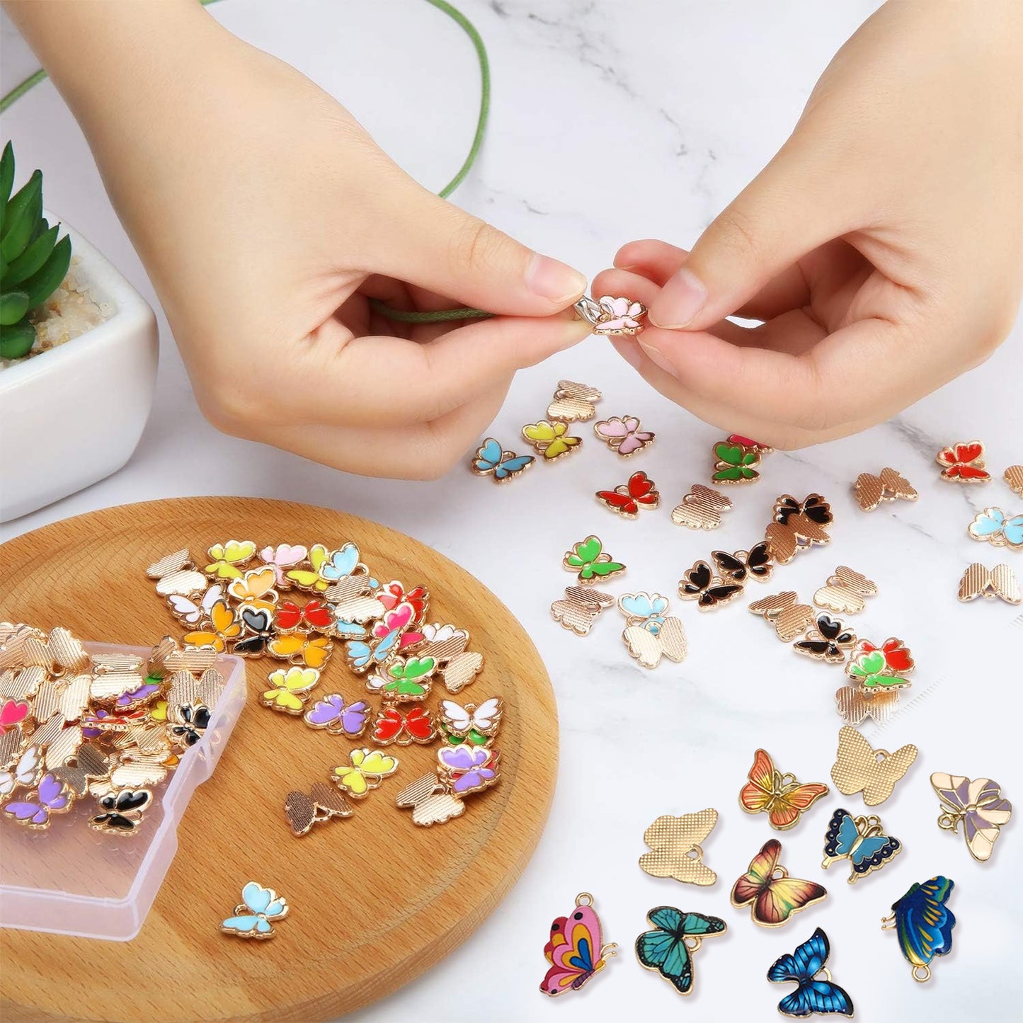 126 Multi-Color Butterfly Charms for Jewelry Making