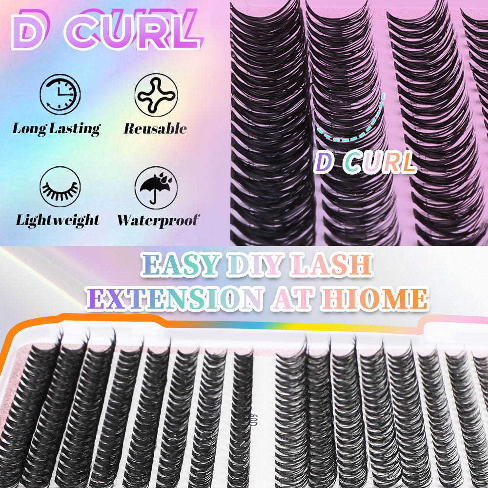 32-Row Segmented Cluster Eyelash Set - 640 Individual Lash Segments