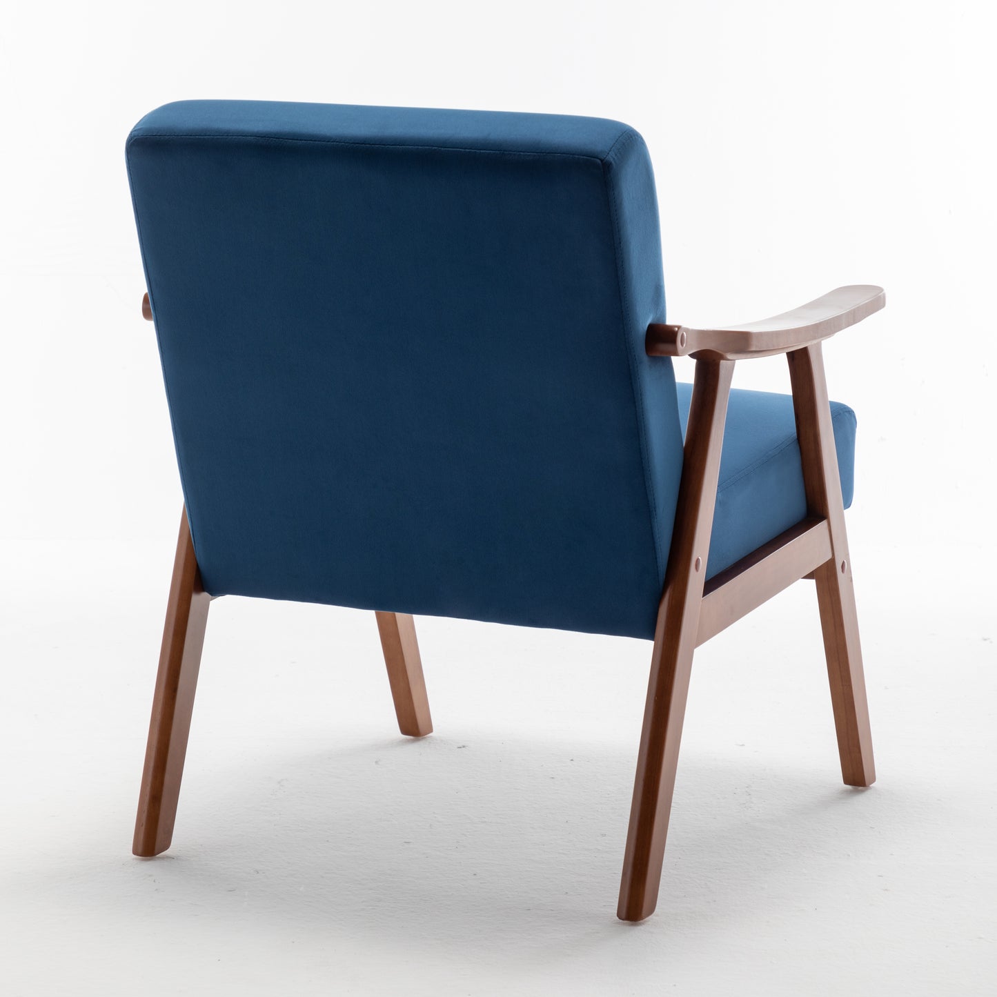 Mid-Century Modern Accent Chair - Blue Velvet Lounge Chair