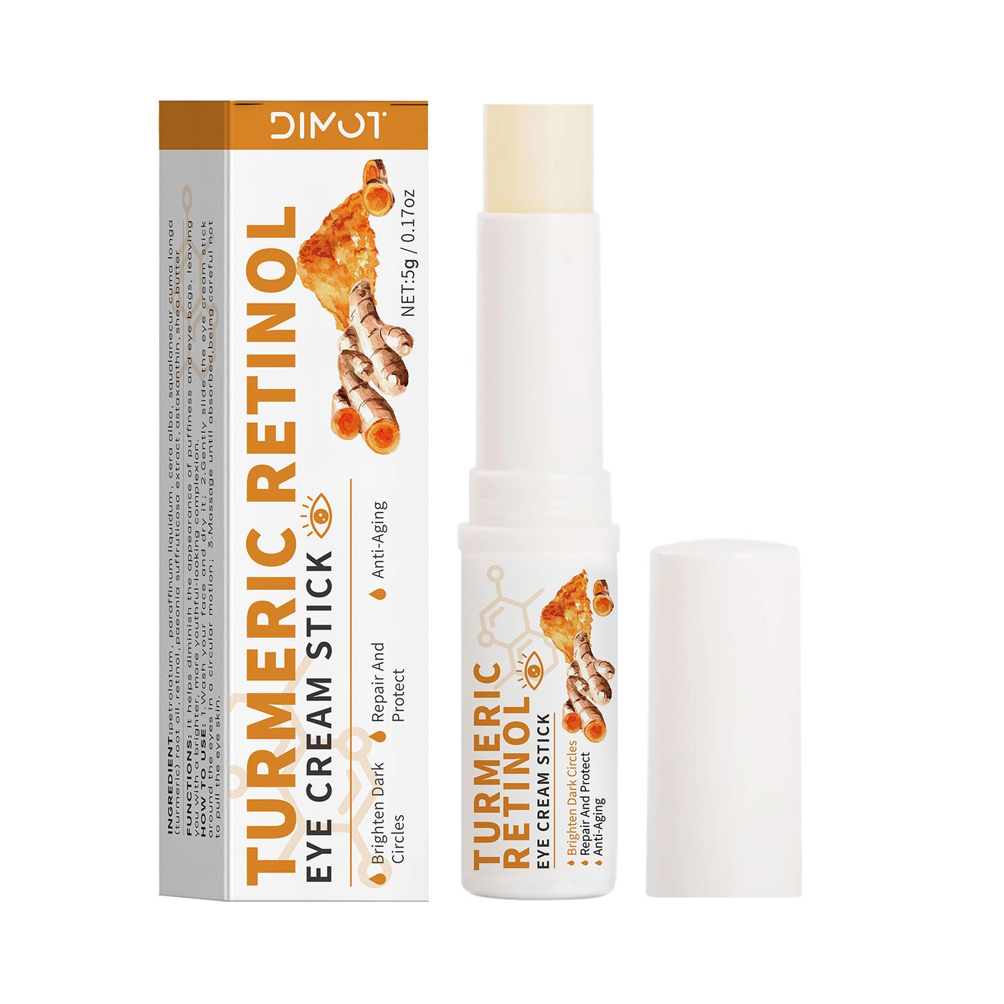 Fade Dark Circles Turmeric Eye Cream Stick 5g - Brightening & Hydrating