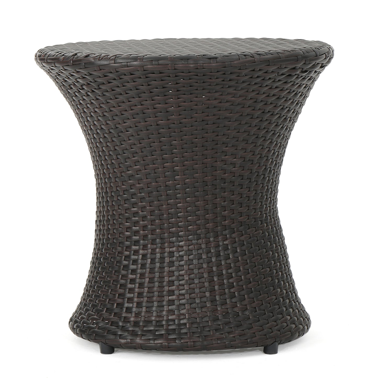 19" Kono Hourglass End Table - Brown Multi Wicker