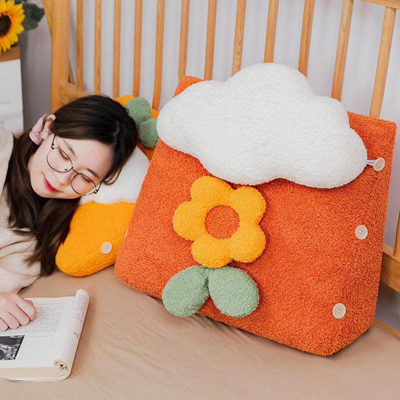 Cute Cloud-Shaped Bedside Pillow for Dorm Rooms - Plush Sleep Cushion