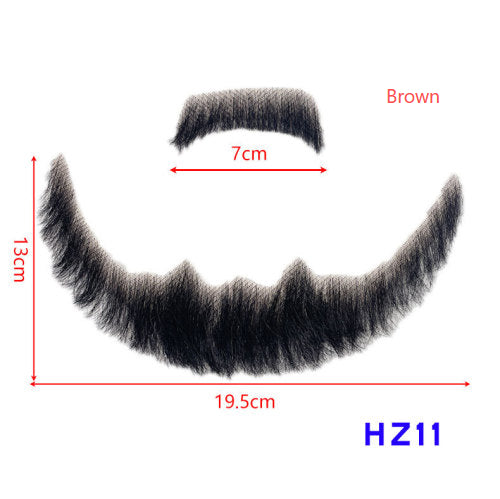 Hand-Woven Fake Beard & Eyebrow Makeup Props for Film & TV