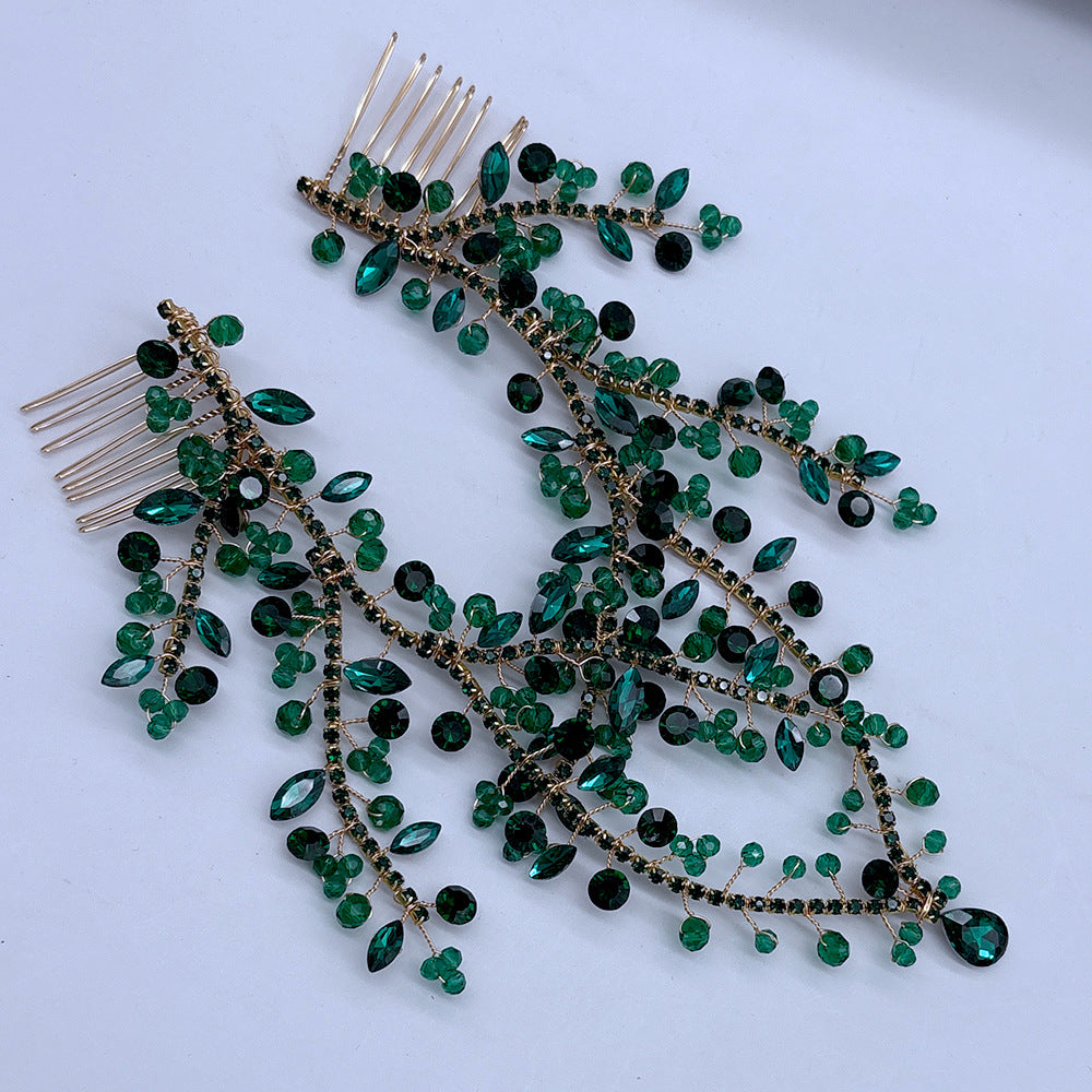 Handmade Forehead Hair Comb Pendant with Rhinestones – Multiple Colors