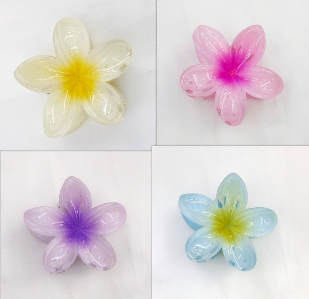 Flower Hair Clip with Egg Bauhinia Flower Back Spoon Grip - Multiple Colors