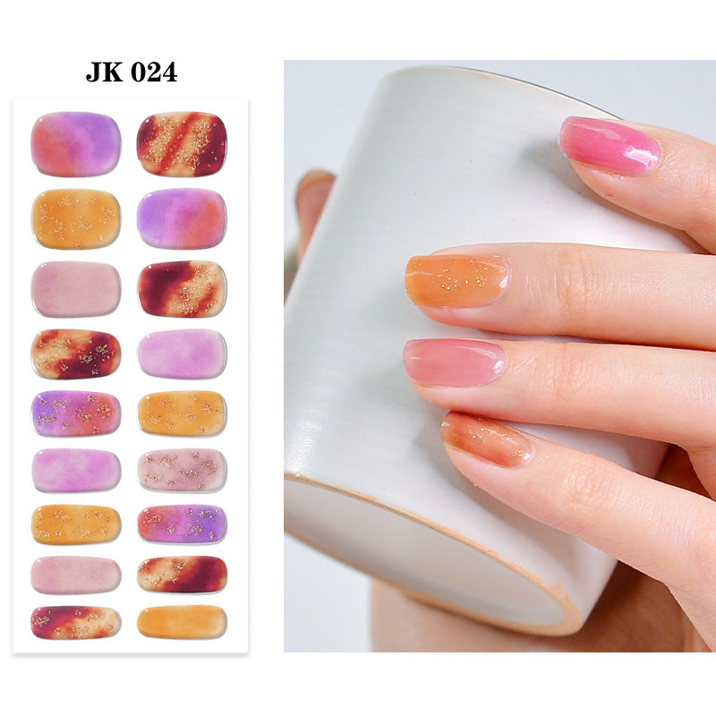 Waterproof Nail Sticker Set - Durable Semi-Baked UV Gel Art for Nails