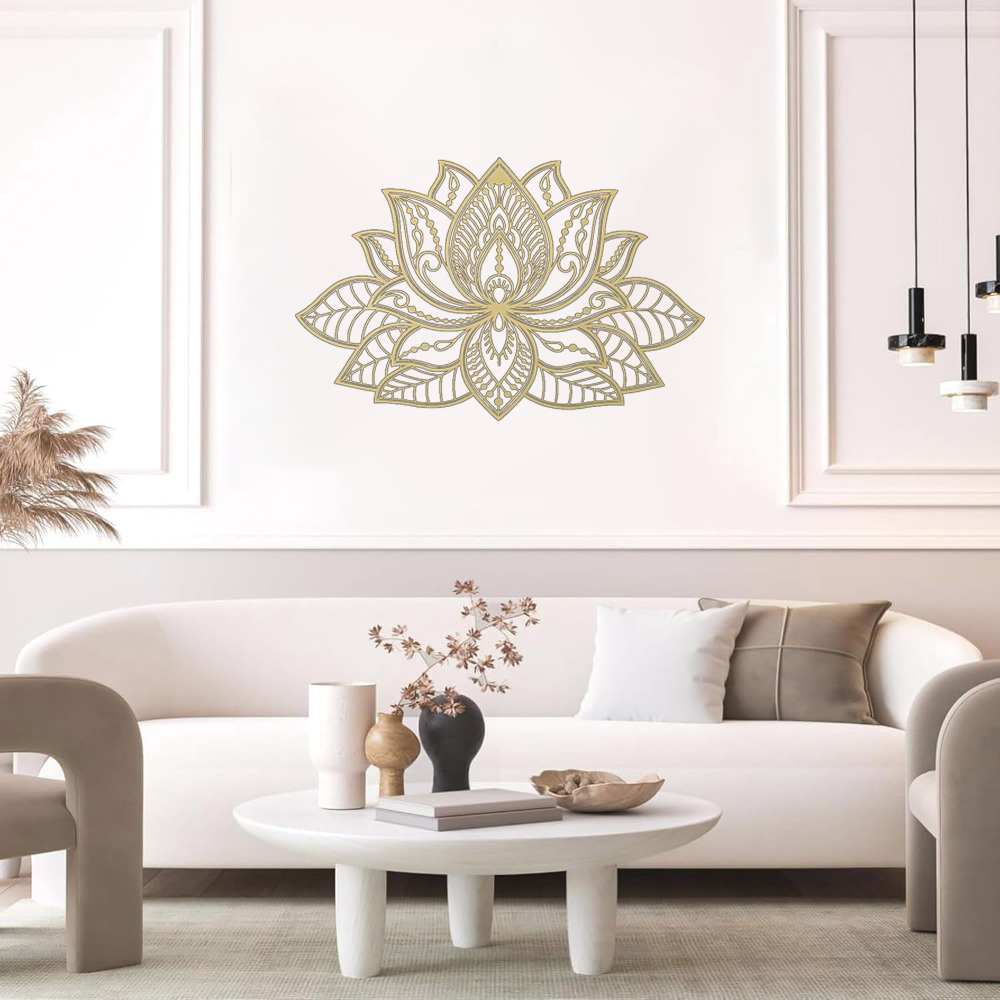 Radiant Lotus Mandala Wrought Iron Wall Art - Zen Decor