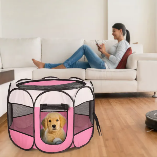 Portable Foldable Dog Fence Pen - Pet House & Cage for Outdoor & Indoor Use