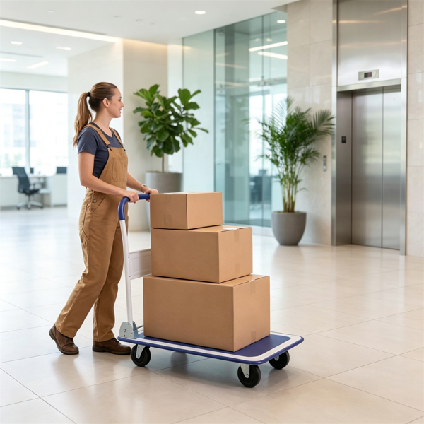 Heavy-Duty Folding Hand Truck with 330LBS Capacity and Shock-Absorbing PU Wheels