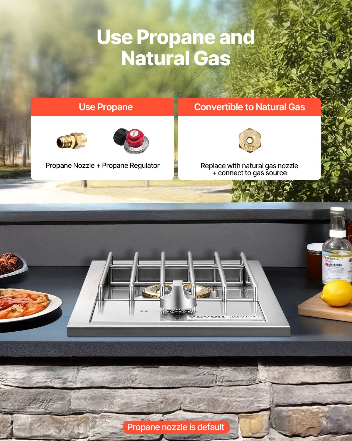 15,000 BTU Single Grilling Side Burner - Stainless Steel