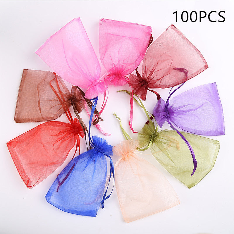 Jewelry Gift Bags 100PCS Drawstring Mesh Bags for Packaging and Storage