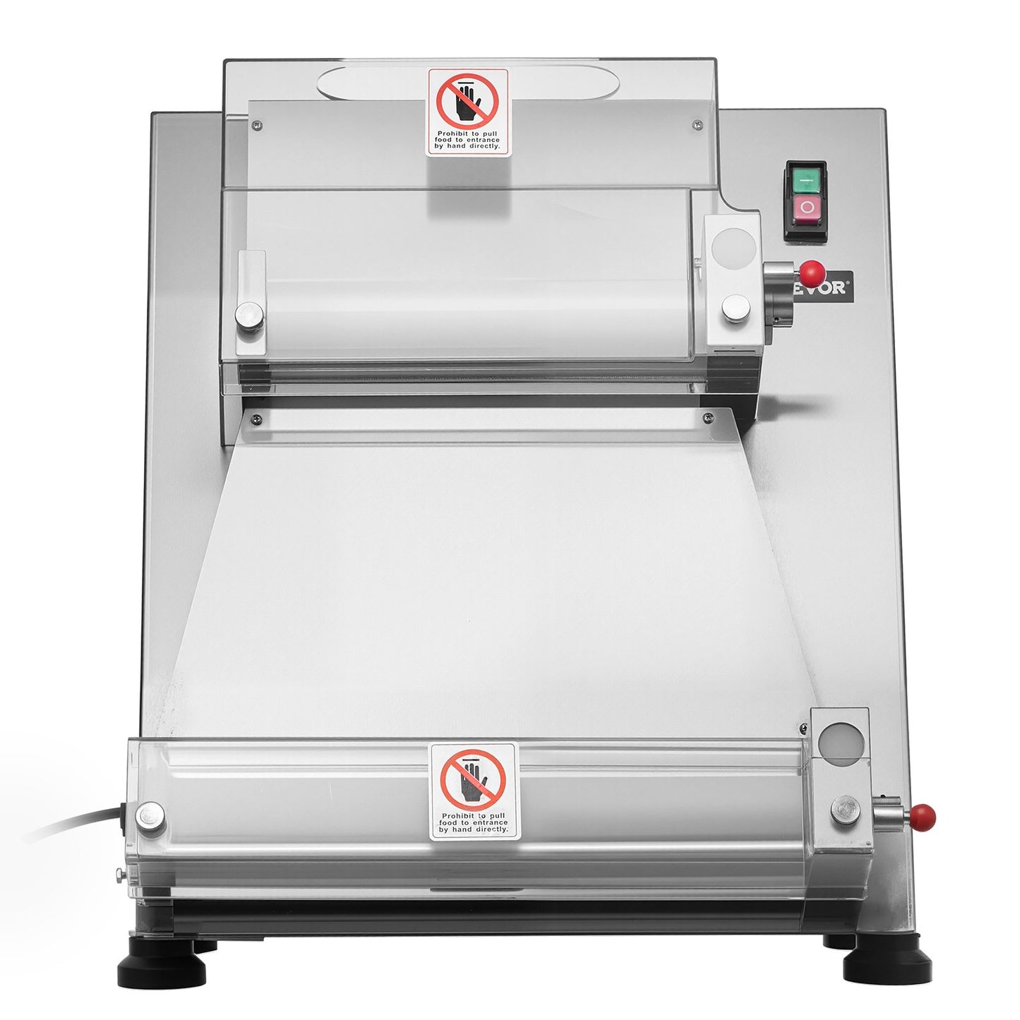 16 Inch Commercial Pizza Dough Sheeter Semi-Automatic Dough Press 390W - Silver