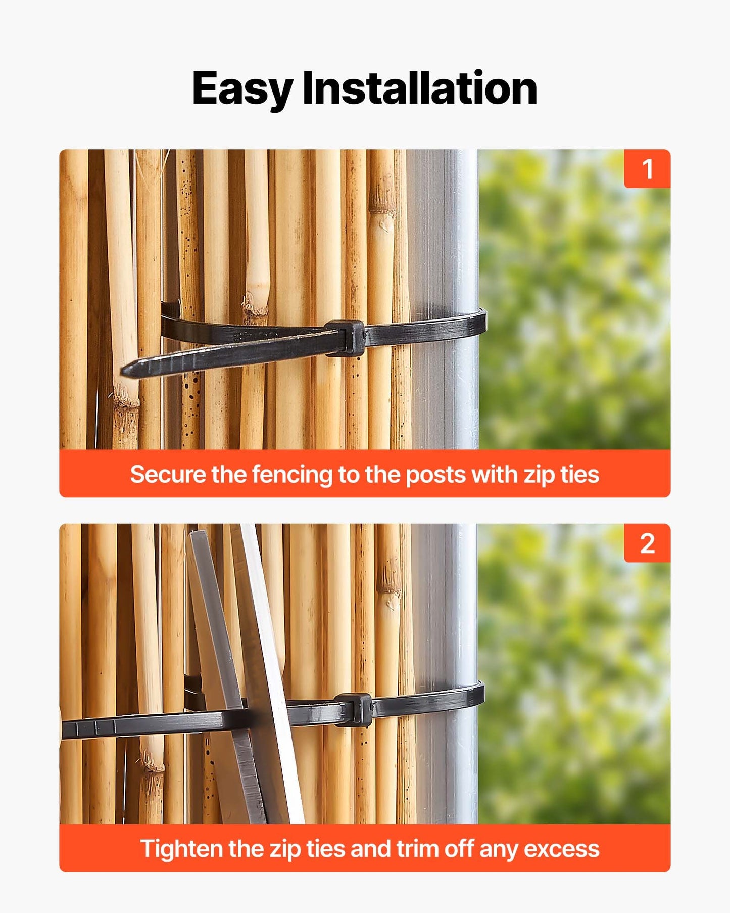 Natural Reed Fencing Roll 4ft x 16.4ft Privacy Screen for Garden & Patio - Black
