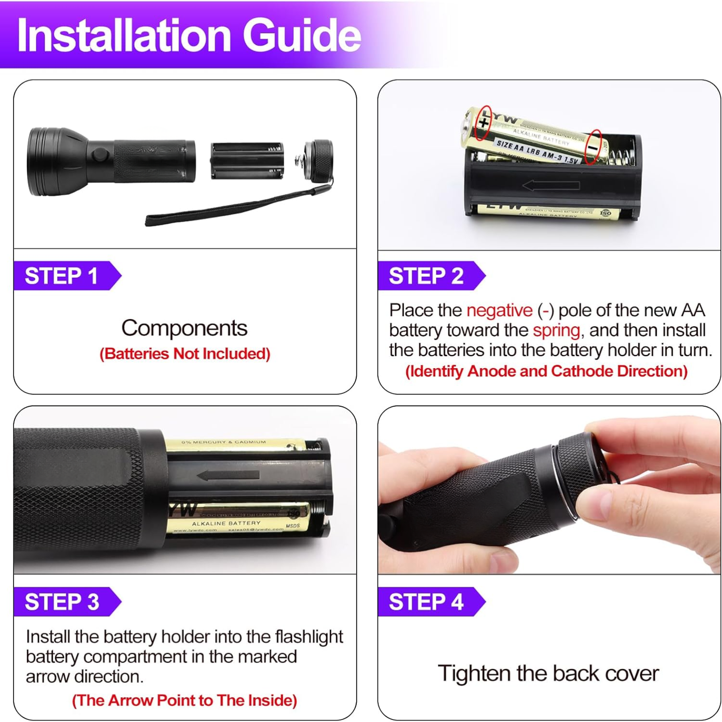 Pet Urine Detector UV Flashlight - Black Light for Stain Detection and Minerals